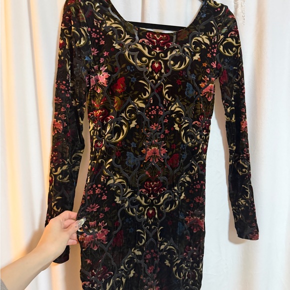 Free People Multicolor Floral Velvet Dress - Picture 4 of 4
